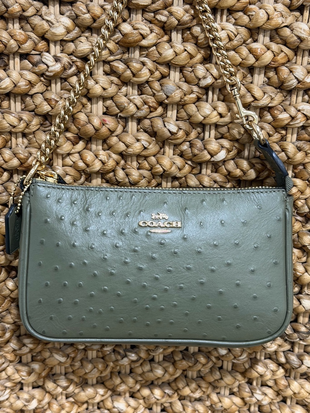 Coach Nolita Olive Ostrich Embossed